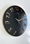 Decorative Mirrored Plexiglass Turkish Numeral Wall Clock Silent Mechanism 37X.37Cm (Black-Gold)