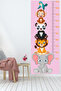 Cute Safari Animals Height Measurement Ruler Height Gauge Sticker Pink - 6