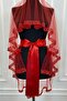Red Elegant Bridal Veil Set, Henna Veil Set with Water Stones 6 Pieces - 5