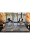 Mira Beige Gray Tone Traditional Motif Line Pattern Vintage Decorative Carpet Mira 1556 - 5