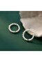 Women's 3-Piece Glass Pearl Gold Ring Set - 2