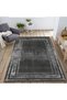 Mira Dark Gray Tone Line Patterned Modern Decorative Carpet Mira 1570 - 3
