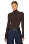 Women's Brown Turtleneck Blouse - 2