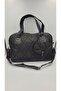 Women's Black Puff Quilted Patterned Wallet Luggage Hand and Shoulder Bag