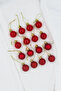 Christmas Tree Ball Shiny Glitter Matte Red Mini Size 3 cm 16 Pieces