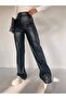 Women's Ribbed Leather Trousers