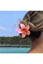 Pink Lotus Flower Shiny Acrylic Women's Latch Buckle