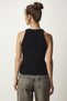Women's Black Halter Neck Buttoned Knitwear Vest FN03118 - 4