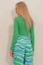 Women's Green Crew Neck Guipure Detailed Crop Blouse ALC-X10955 - 5