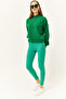 Women's Grass Green Thick Ribbed Raised Tights TYT-19000077