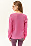 Women's Pink Square Collar Openwork Knitwear Sweater KZK-19000663 - 6