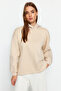 Stone Thick Fleece Inside Quilted Hooded Regular/Normal Fit Knitted Sweatshirt TWOAW24SW00205 - 2