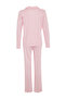 Pembe %100 Pamuklu Çizgili Gömlek-Pantolon Örme Pijama Takımı THMAW24PT00144 - 8