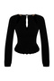 Siyah Pencere/Cut Out Detaylı Aksesuarlı Örme Bluz TPRAW24BZ00053 - 9