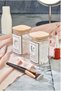 2-Piece Wooden Covered Ear Cotton & Cotton Organizer 250 ml Acrylic Mica Cotton Bowl - 2