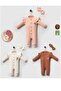 cream-coloured heroic sleeves ruffled bandana baby jumpsuit - 2