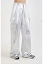 Silver Cargo Pocket Shiny Trousers - 5