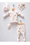 Unisex Baby Natural Pumpkin Printed Natural 5-Piece Hospital Exit Bodysuit Set