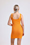 laydzey women's orange u-neck thick strap mini camisole dress - 5