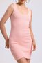 laydzey women's powder pink u-neck thick strap mini camisole dress - 2