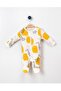 yellow giraffe patterned kenya safari men's baby 3-piece overalls - 3