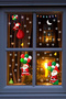 Christmas Fathers Flying with Balloons and Snowflakes New Year's Window Sticker - 6