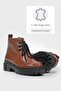 WOMEN'S TAN GENUINE LEATHER NUMBER 35-41 LACE-UP BOOTS & BOOTIES - 3