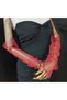 Diamond fingerless bridal gloves red - 5
