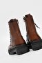 WOMEN'S TAN GENUINE LEATHER NUMBER 35-41 LACE-UP BOOTS & BOOTIES - 6