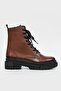 WOMEN'S TAN GENUINE LEATHER NUMBER 35-41 LACE-UP BOOTS & BOOTIES