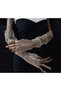 Diamond fingerless bridal gloves tan - 5