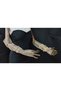 Diamond fingerless bridal gloves tan - 7
