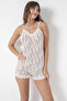 Cotton Thin Strap Lace Shorts Women's Pajama Set 8250-4