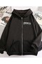 Touz Underfloor Back Printed Zippered Hooded Cardigan - 3