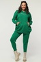 Hooded and Embroidery Detailed Knitwear Top and Skinny Pants Set Plus Size Green Knitwear Suit 2216 - 3