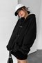Women's Black Spectular Printed Hooded Hoodie Sweatshirt
