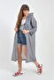 Unisex Gray Water Windproof Raincoat Hooded