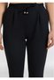 Women's Black Bird Eye Lacing Detailed Double Leg Comfort Model Trousers - 2