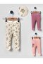 baby girl salmon floral patterned dublin single size 3-piece baby booties bottom