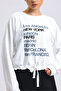 women's beige crew neck sweatshirt with drawstring waist - 3