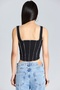 1802 Contrast Stitched Square Neck Black Blouse - 4