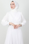 Cross Front Chiffon Dress White - 5