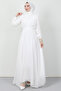 Cross Front Chiffon Dress White - 4