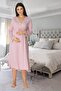 Women's Pink Design Lace Collar Cotton Maternity Nightie