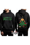 One Piece Roronoa Zoro Front and Back Printed Black Hooded Sweatshirt