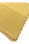 Cotton Drop Pearl Beaded Yellow Scarf High Quality Writing 100x100cm - 3