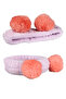 Lilac Orange Pompom Plush Bandana Makeup Spa Hair Band - 2