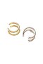 Double Layer Gold Cartilage Earrings |   Decompressed and Non-Perforated Design - 5