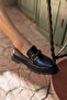 TETE WOMEN'S BLACK PATTERNED IMPORTED BUCKLE ACCESSORY LOAFER SHOES - 3