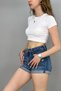 Women's Crop Crew Neck T-shirt Lycra Cotton - 3